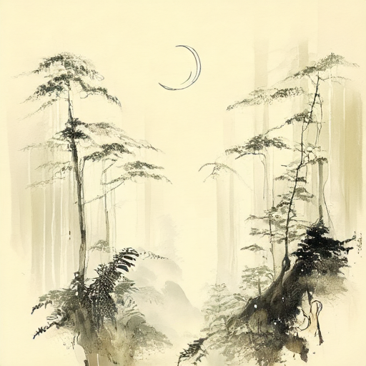 Misty Ink Mountain Forest, generated fully in-house by a Verena model